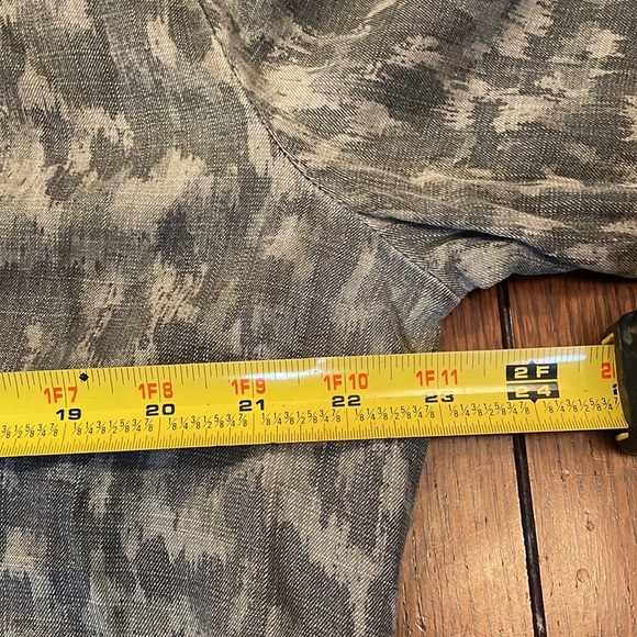 Chelsea & Theodore Popover Shirt Dress. Tencel.  XL. Gray green pattern - Picture 3 of 6